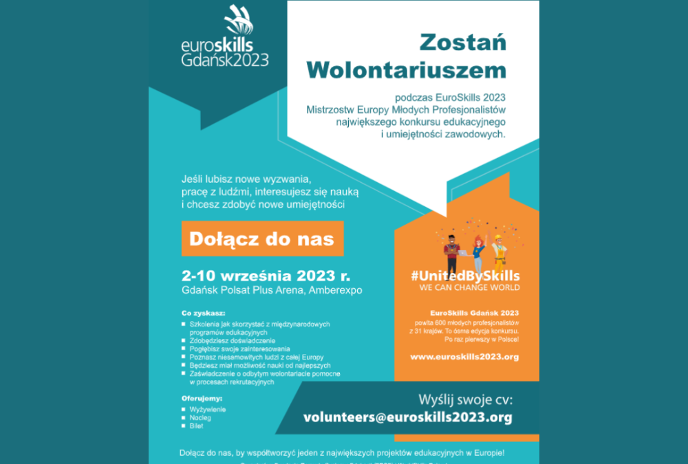 Ruszają zapisy na wolontariat podczas EuroSkills2023