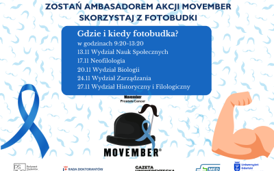 Zostańcie ambasadorami i ambasadorkami akcji Movember na Uniwersytecie Gdańskim