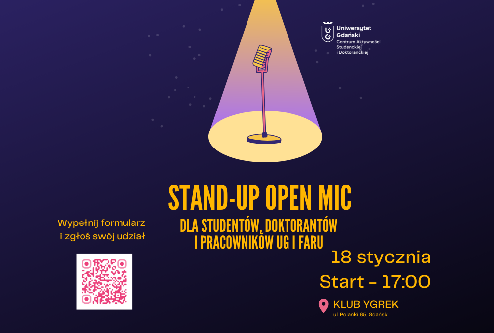 Stand-up Open Mic dla Studentów i Pracowników Uczelni Związku Fahrenheita!