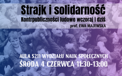 “Strajk i solidarność. Kontrpubliczności ludowe wczoraj i dziś – wykład prof. Ewy Majewskiej