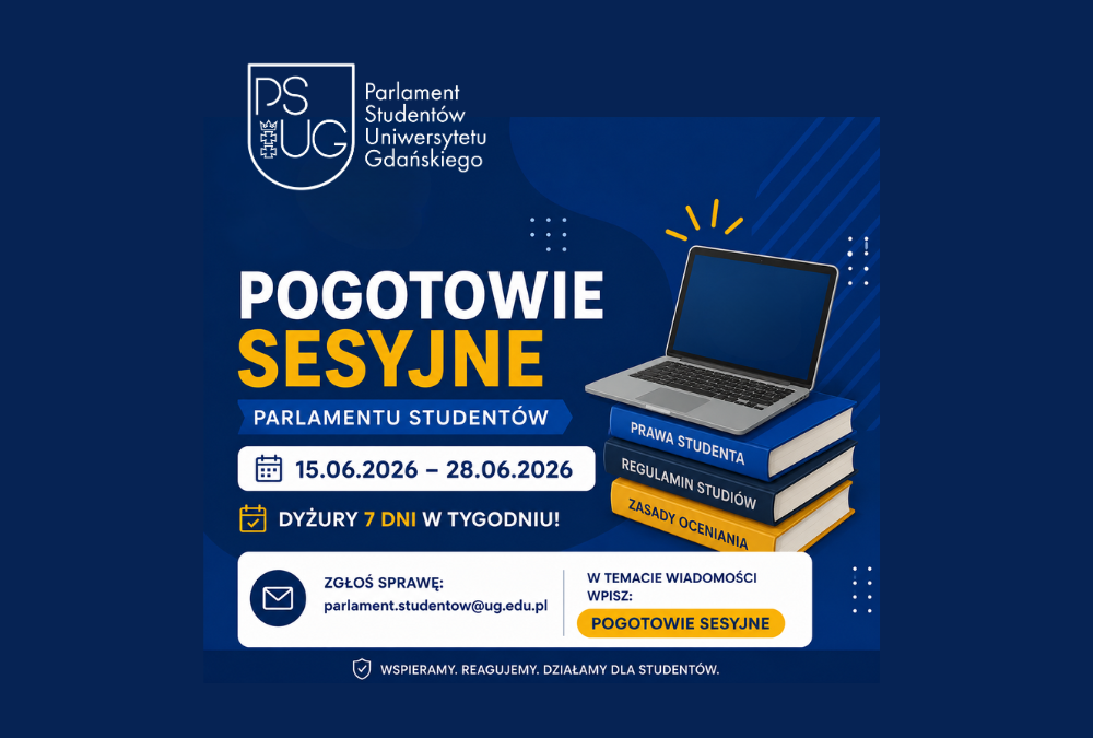 Pogotowie Sesyjne Parlamentu Studentów UG – wsparcie podczas sesji egzaminacyjnej